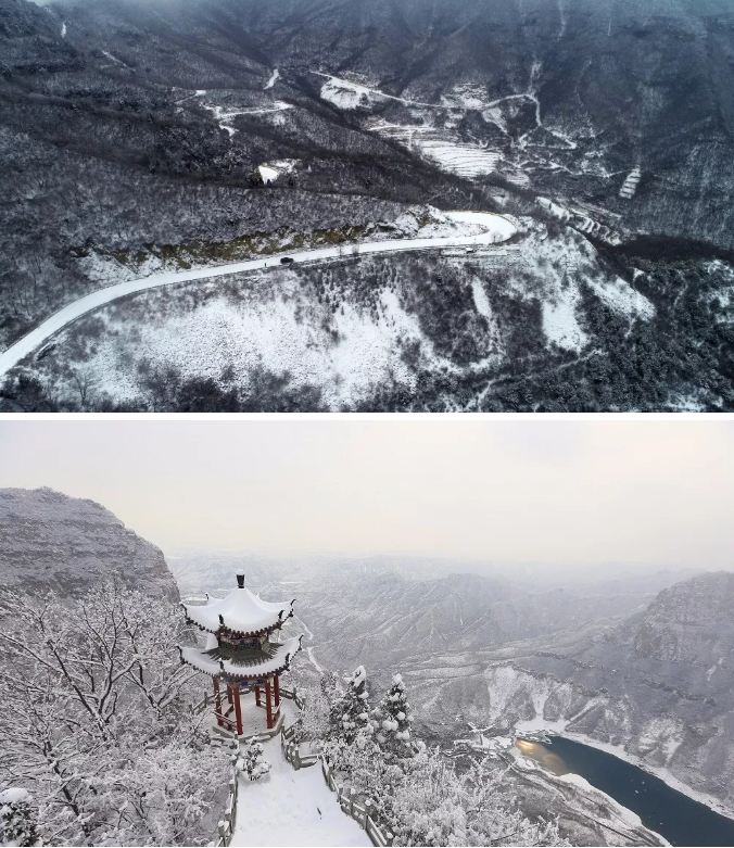 云台山遇上大雪！美景太震撼了！