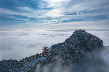 白云山｜中原可开车自驾欣赏的雾凇云海在这里